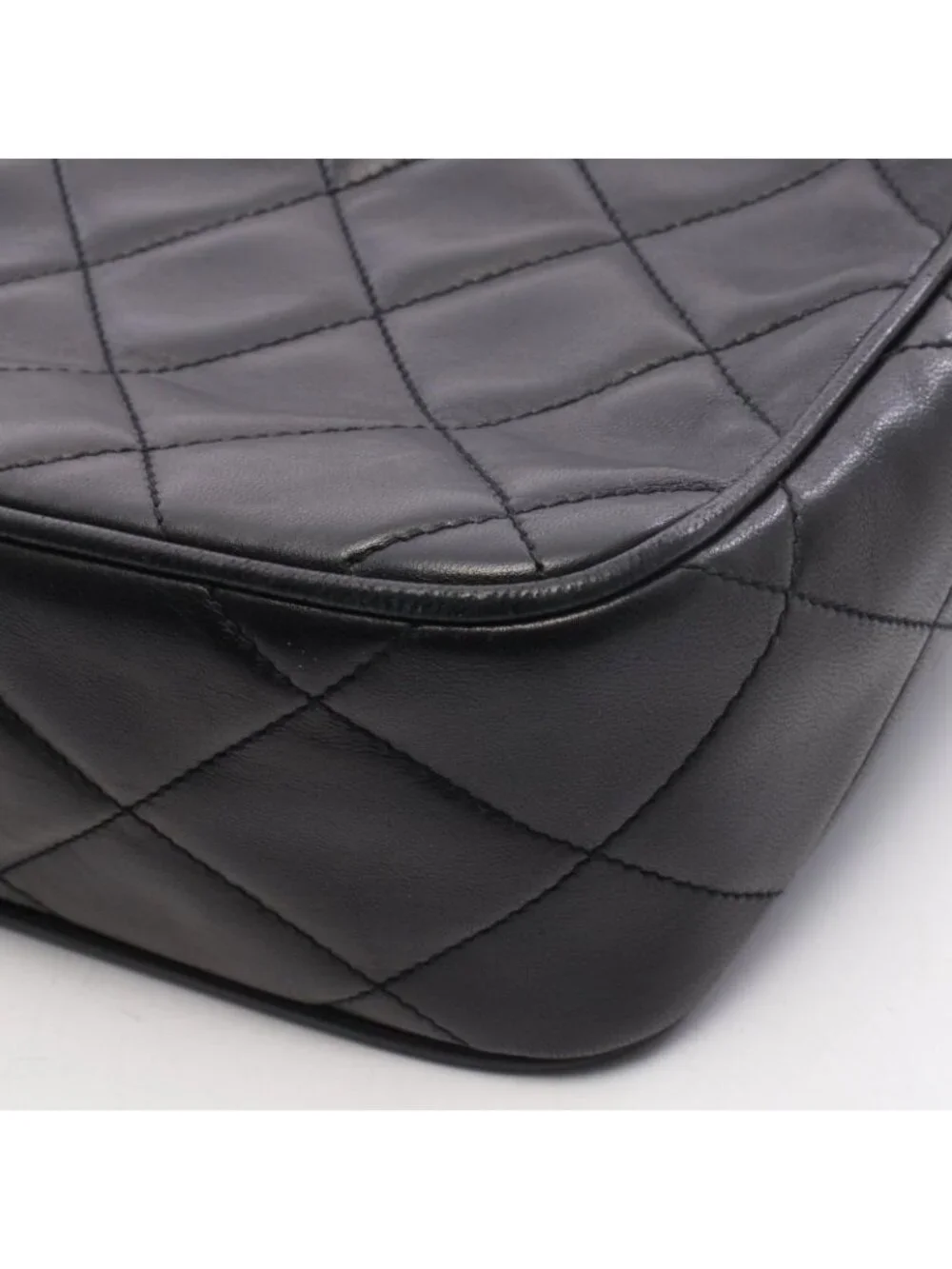 Chanel Shoulder Bag Quilted Black Lambskin Chain